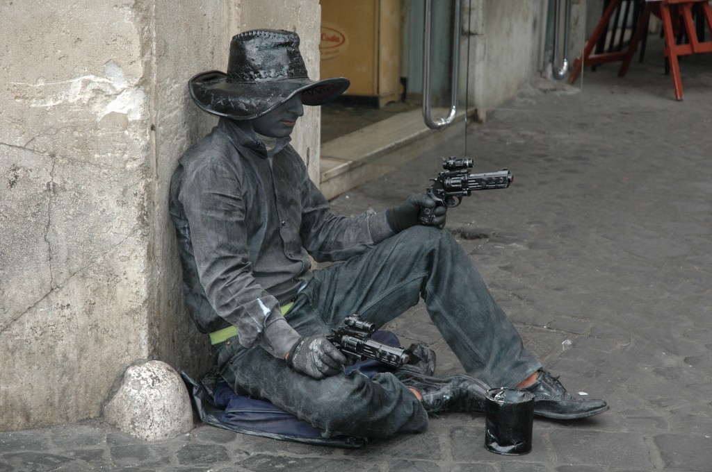 Trevi street performer