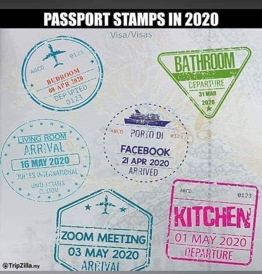 Passport stamps 2020