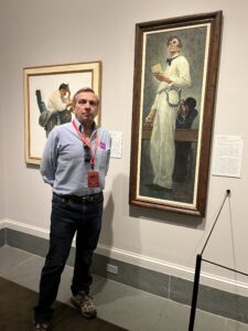 David J. Kent with Norman Rockwell's "For the Defense" at Rockwell Museum, MA